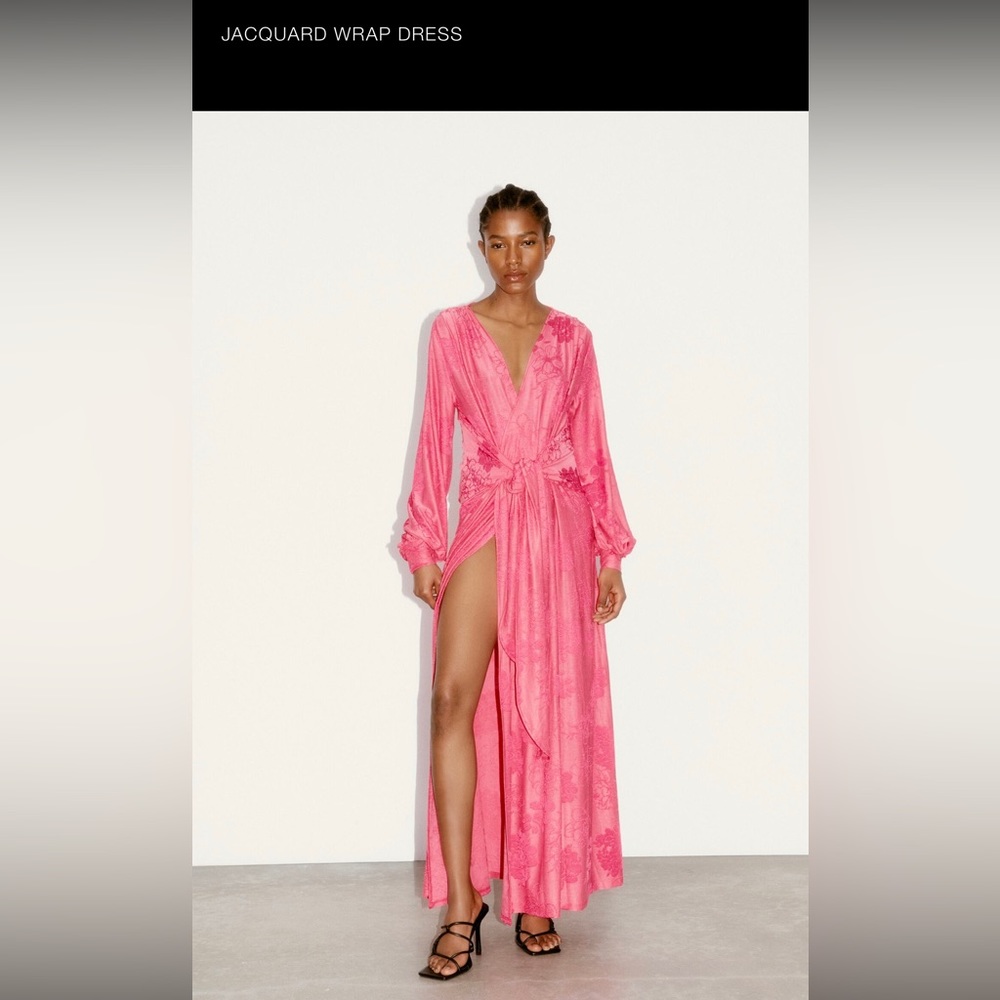 Zara jacquard wrap dress